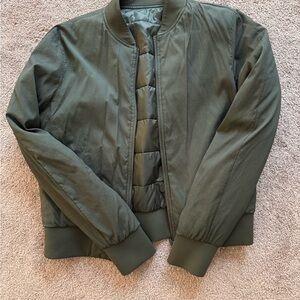 Lululemon Olive Green Reversable Bomber Jacket Size 8